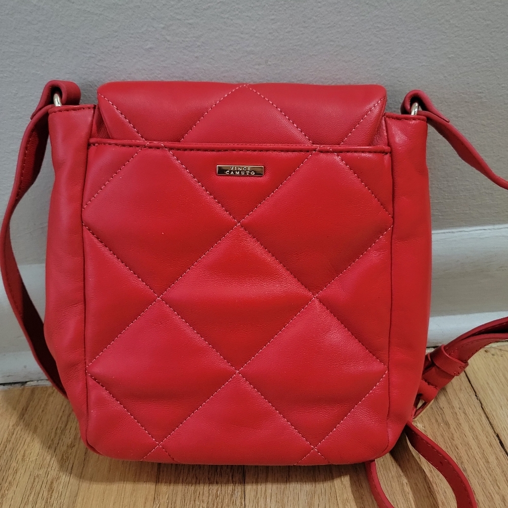 Vince Camuto Red quilted crossbody bag